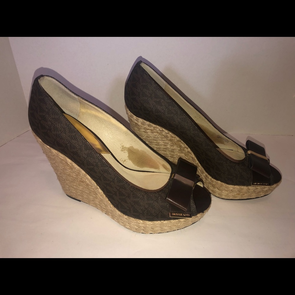 Michael Michael Kors Brown Logo Wedges